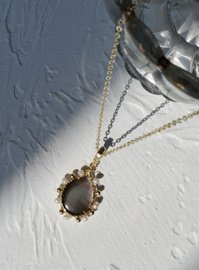 水滴轻奢小众法式复古吊坠项链