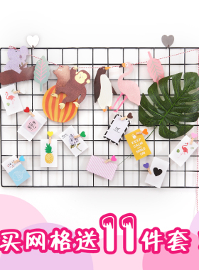 铁艺网格照片墙装饰少女房间ins
