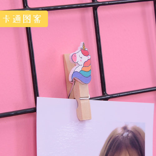 彩色照片夹木夹子挂照片墙装饰麻绳相片木头木质悬挂卡通创意可爱 - 图1