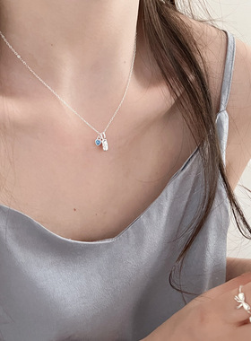 925纯银不规则方形纹理项链