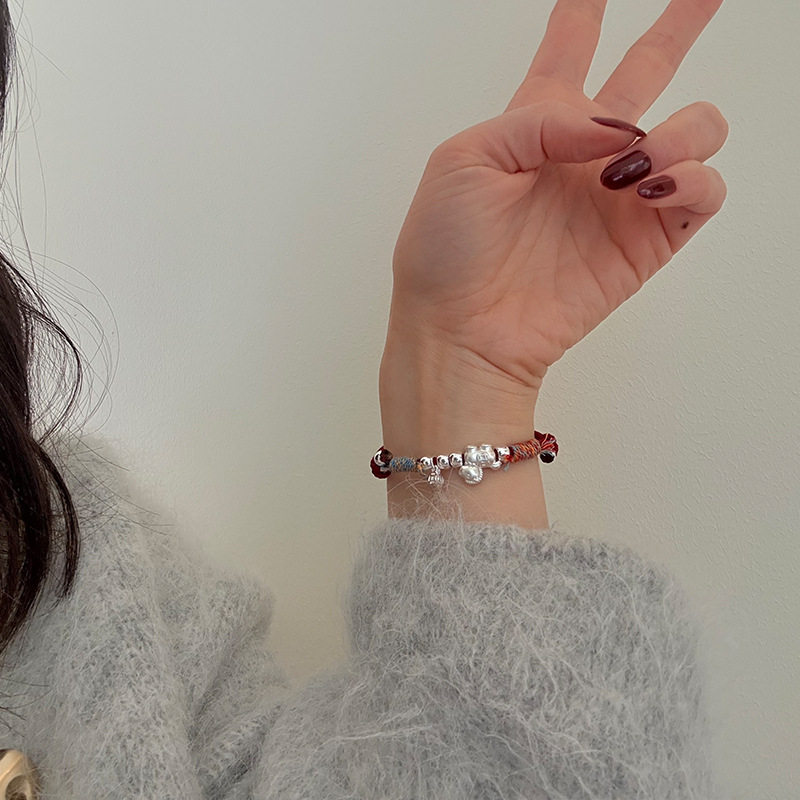 999足银马上有钱圆珠编织红绳手链女简约新中式国风设计百搭手饰,淘宝优惠券,粉丝福利购,淘宝优惠卷