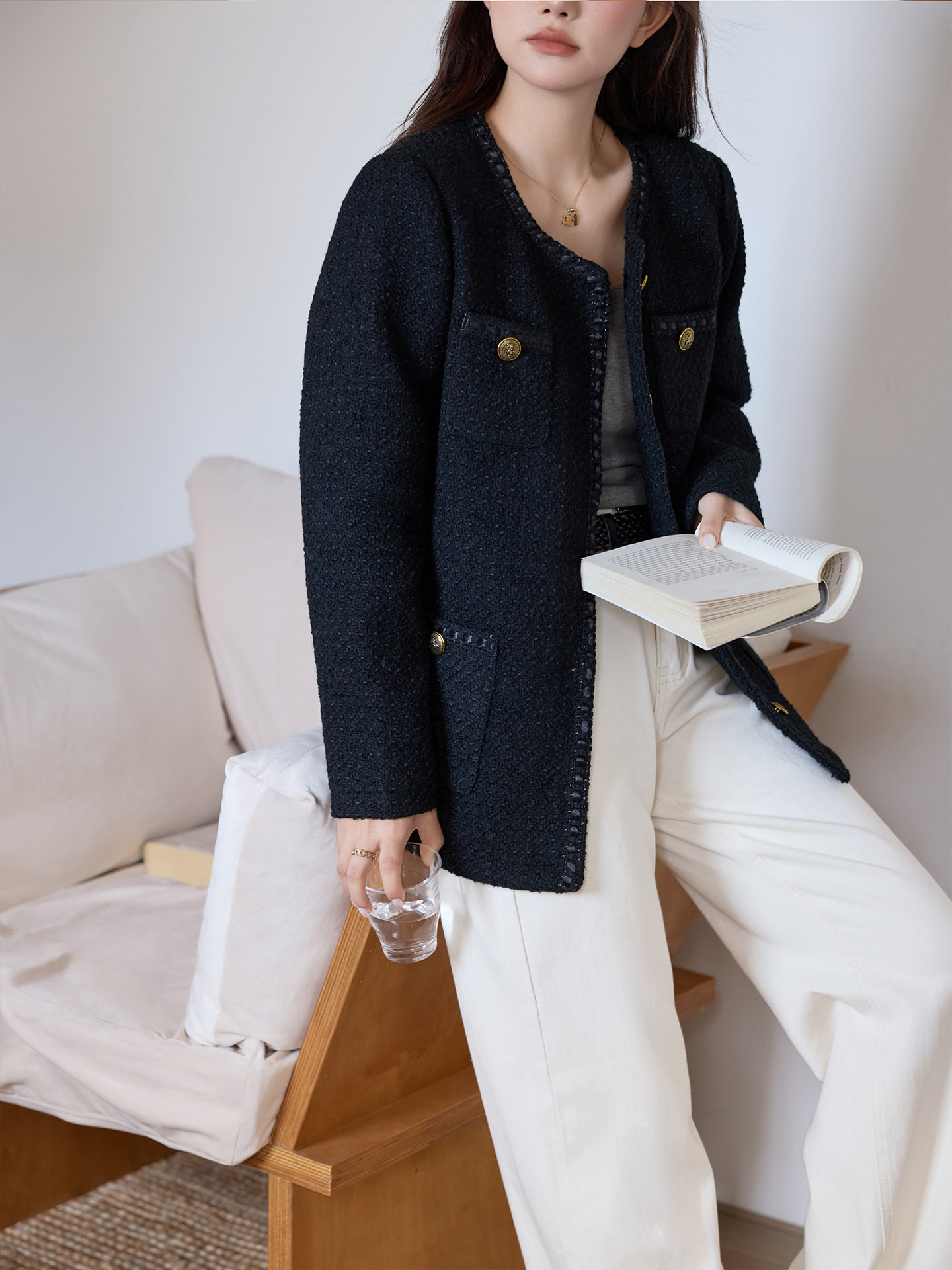 大码女装经典小香风羊毛外套胖mm休闲时尚气质宽松粗花呢上衣夹克,淘宝优惠券,粉丝福利购,淘宝优惠卷