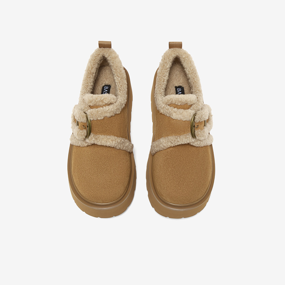 百思图25冬新款厚底加绒雪地靴勃肯鞋女保暖毛毛鞋棉鞋L1928DM5,淘宝优惠券,粉丝福利购,淘宝优惠卷