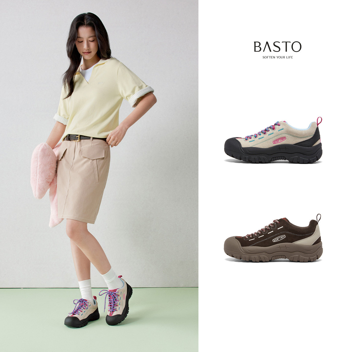 百思图26春新款户外登山鞋厚底运动鞋女德训鞋徒步爬山鞋X1818AM6,淘宝优惠券,粉丝福利购,淘宝优惠卷