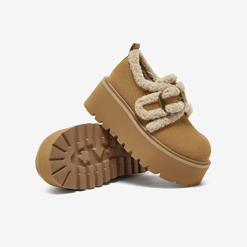 百思图25冬新款厚底加绒雪地靴勃肯鞋女保暖毛毛鞋棉鞋L1928DM5,淘宝优惠券,粉丝福利购,淘宝优惠卷