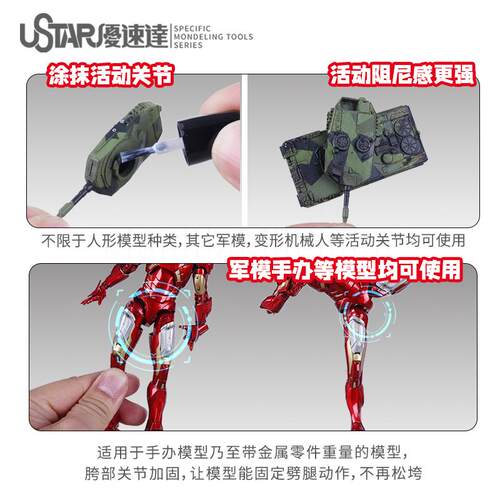 USTAR/优速达UA-92701 高达军事手办模型制作关节加固胶水 加固液 - 图3