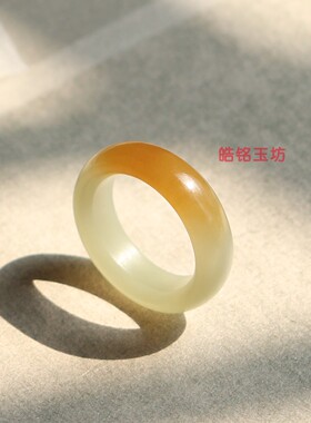 和田玉糖青平安戒10号附鉴定