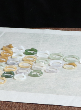 天然和田玉猫咪玉石戒指