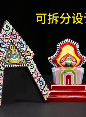 密宗藏传召财树脂彩绘佛堂供佛空行黑色金刚亥母朵玛摆件