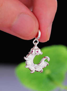 S925纯银弓钩吊坠藏式鎏金项链