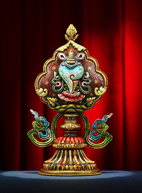 尼泊尔彩绘八吉祥摆件七政宝摆件