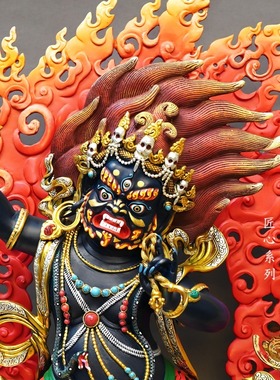 艺精品彩绘热灼色金刚手菩萨佛像