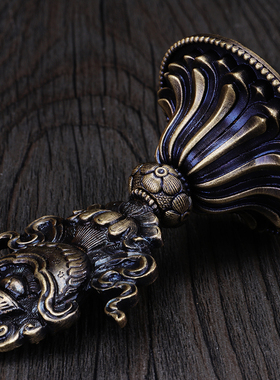 纯铜吉祥八宝复古青古色摆件