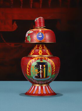 景泰蓝贲巴壶铜制净水瓶佛堂供奉