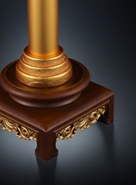 印度纯铜鎏金家用阿育王柱摆件