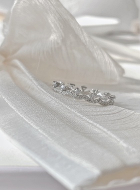 【蕾丝戒指】闭口！精工锆石仙女感闭口戒指港码14纯银戒指