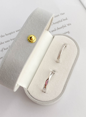 情侣戒指简约菱形波浪可调大小