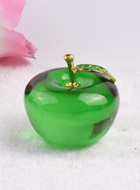 水晶红苹果车载摆件平安礼物