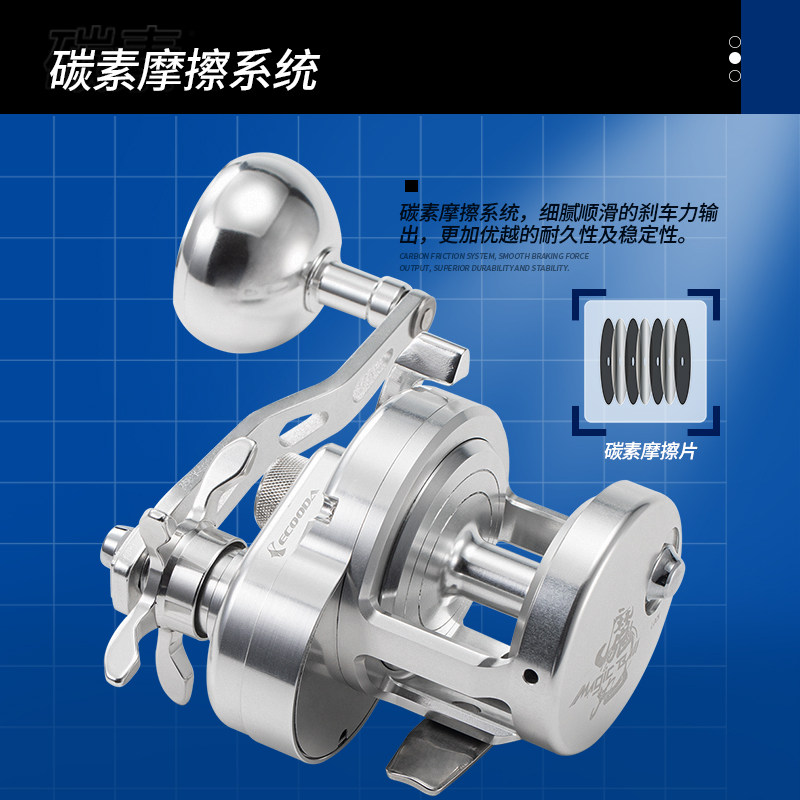 Ecooda 伊酷达emb 1500r L魔丸铁板慢摇轮全金属鼓轮深海船钓渔轮 搜又搜 Www Soyouso Com
