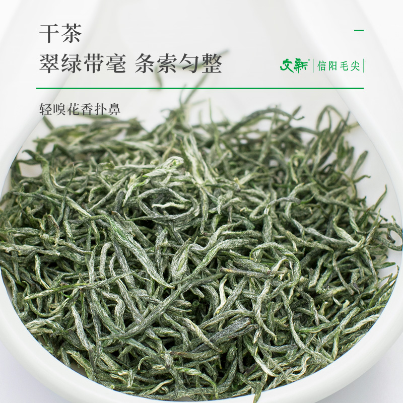 文新信阳毛尖绿茶2024新茶叶明前特级嫩芽叶春茶茶村端午送礼盒装 - 图2