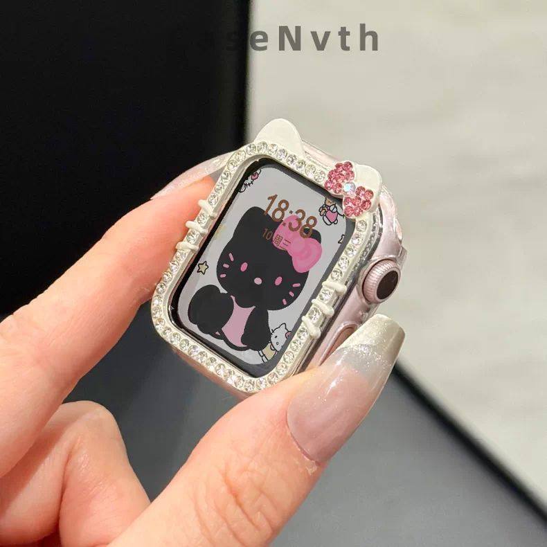适用于苹果表壳iwatch10闪钻kt猫applewatchs9/8/8保护壳新款镶粉,淘宝优惠券,粉丝福利购,淘宝优惠卷