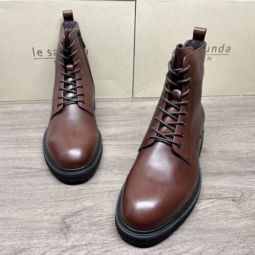 LE SAUNDA/莱尔斯丹男鞋撤柜清仓加绒马丁靴牛皮耐磨防滑保暖棉靴 - 图2