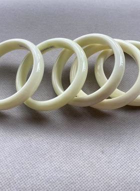 陕西蓝田玉手镯天然正品活玉精品淡黄色兵马俑同款带证书礼盒