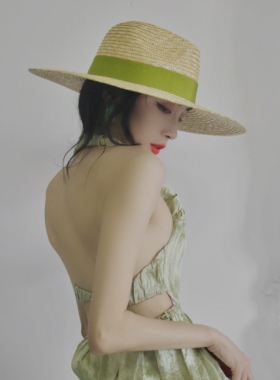 草帽春夏新款出游防晒遮阳织带