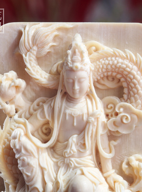 纯手工牙雕守艺猛犸牙男女挂件吊