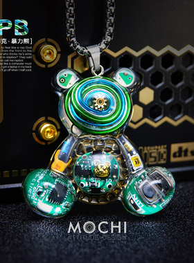 暴力熊电子朋克项链男女精致礼物