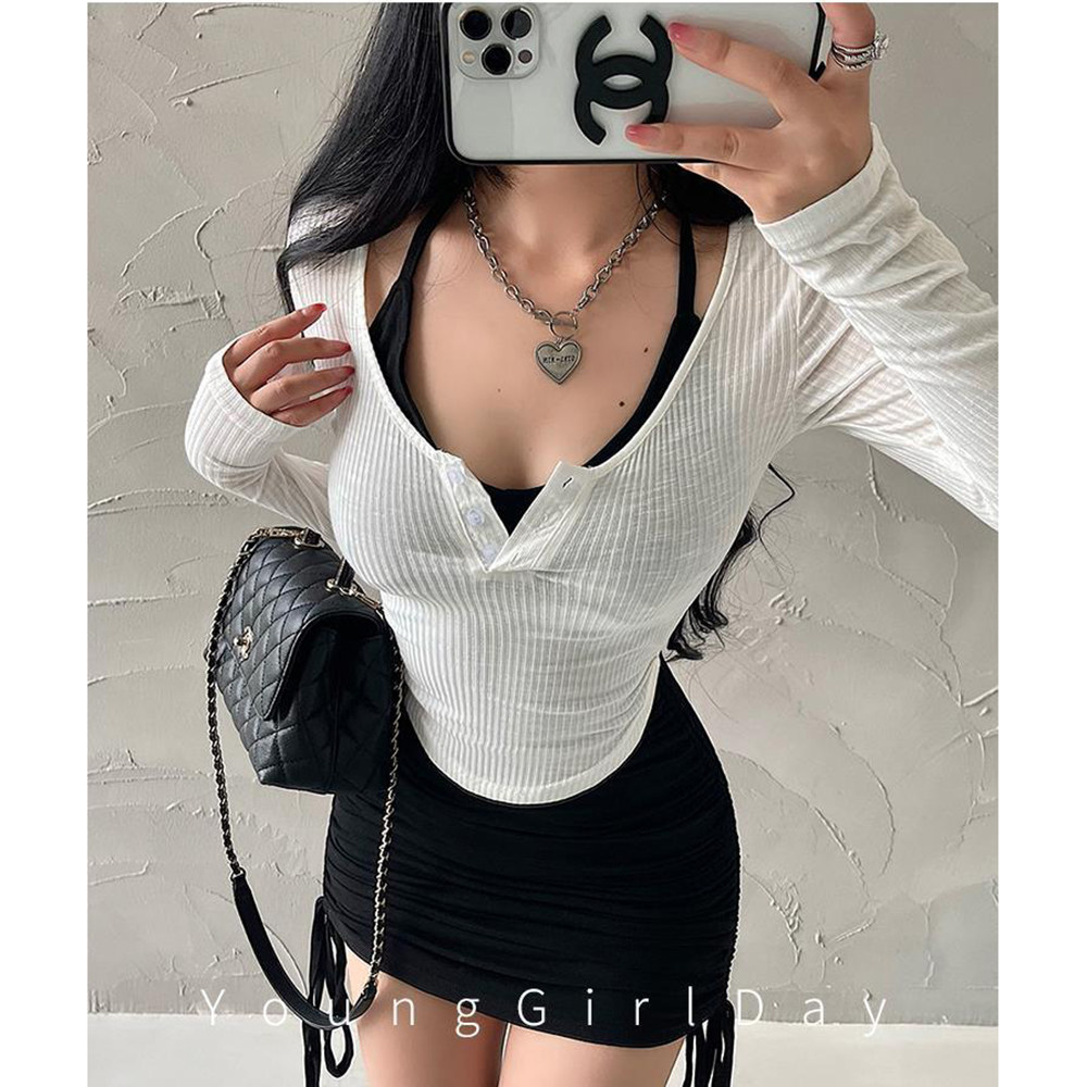 胖mm特大码300斤性感抽绳褶皱挂颈包臀裙辣妹纯欲长袖T恤两件套装,淘宝优惠券,粉丝福利购,淘宝优惠卷