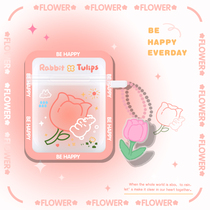 Line tulip airpods1 2 generation protective sleeves Apple pro3 generation headphone shell frosted soft shell silica gel cute