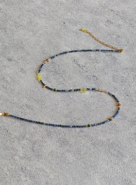 素蕴｜天然石琉璃纯银串珠原创手工项链 油画配色 百搭适合叠戴