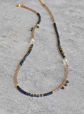 素蕴｜天然石琉璃纯银串珠手工项链 日系简约风  两用款可当手链