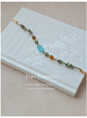 捷克琉璃原创手作油画配色手链 叠戴百搭 PE010