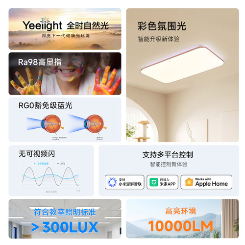 Yeelight光璨智能吸顶灯氛围客厅简约现代家用卧室已接入米家APP - 图0