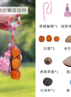 天然果壳种子挂铃果实原料包疗愈植物风铃背包挂件手工diy材料包
