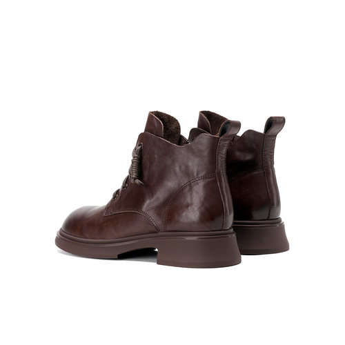 西村名物2025秋冬新款复古女英伦风洋气高级厚底真皮马丁靴短靴 - 图0