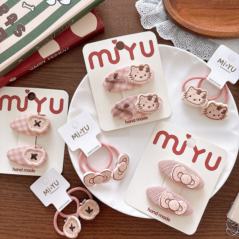 韩版甜美粉色系kt女孩刘海bb夹百搭可爱儿童侧边发夹蝴蝶结发绳,淘宝优惠券,粉丝福利购,淘宝优惠卷