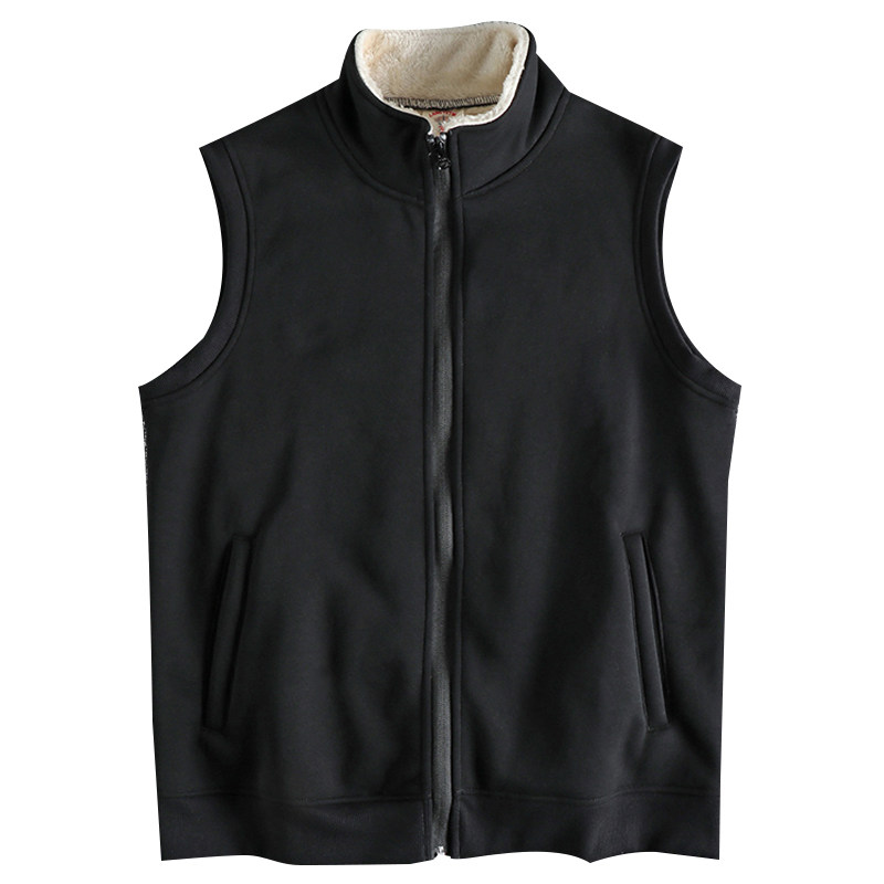 日系复古高街潮流马甲外套男 保暖立领冬季加绒加厚纯色无袖背心,淘宝优惠券,粉丝福利购,淘宝优惠卷