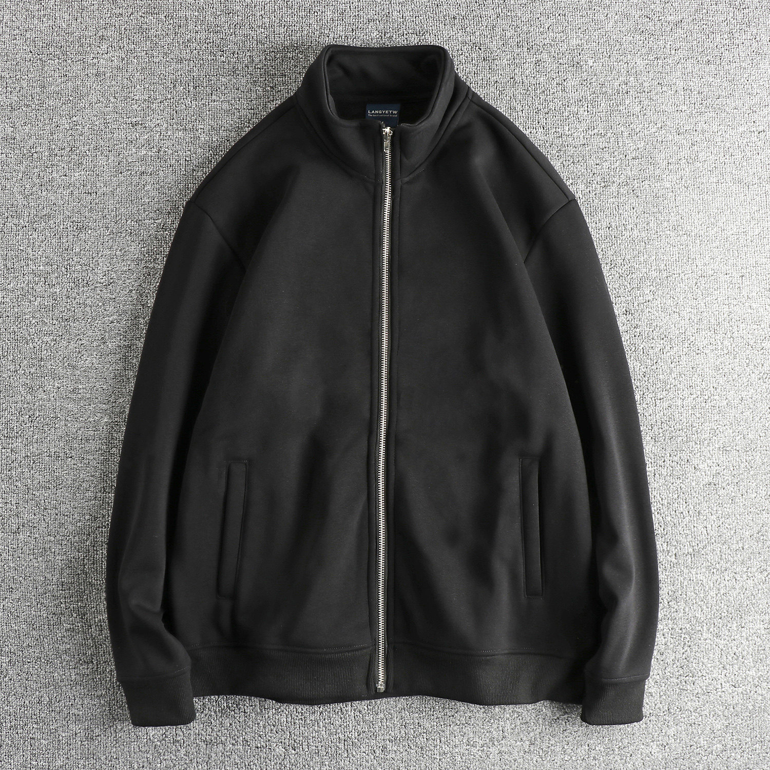 秋冬新品美式简约时尚立领针织夹克男 加绒加厚保暖青年开衫外套,淘宝优惠券,粉丝福利购,淘宝优惠卷