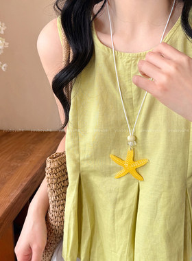 多巴胺蓝星长款锁骨链女轻奢