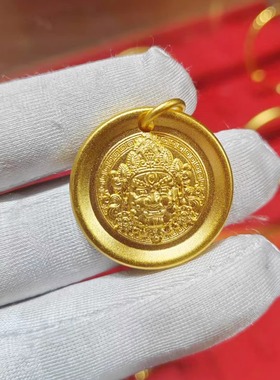 金包银项链吉言黄财神吊坠