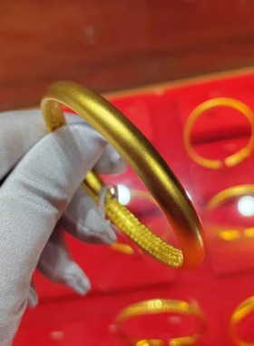 足金包银泥鳅背手镯黄金女不掉色