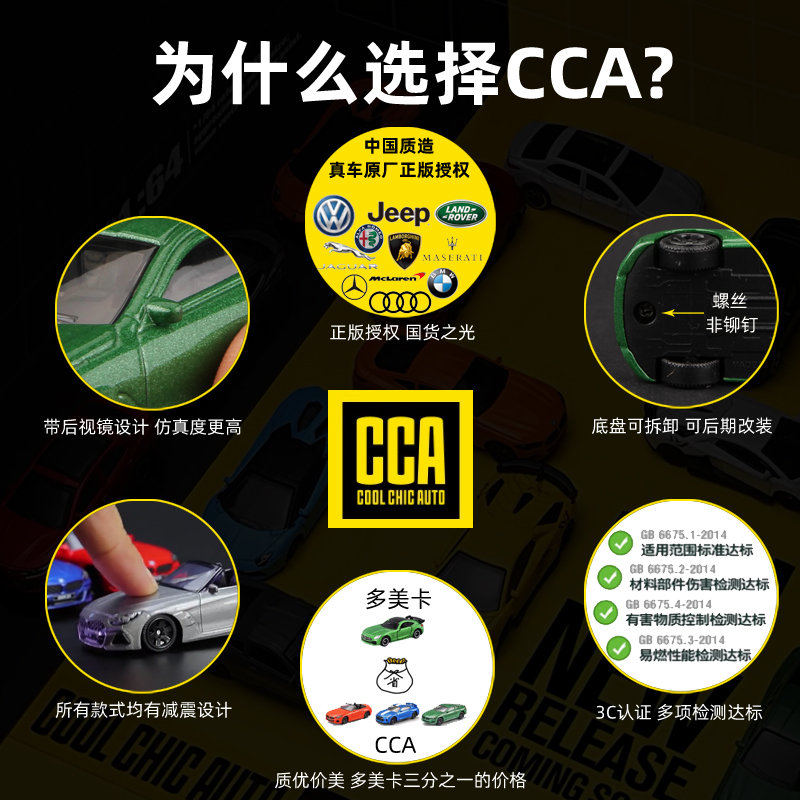 CCA车模1:64合金汽车模型兰博基尼STO奥迪宝马尼桑丰田玩具彩珀 - 图0