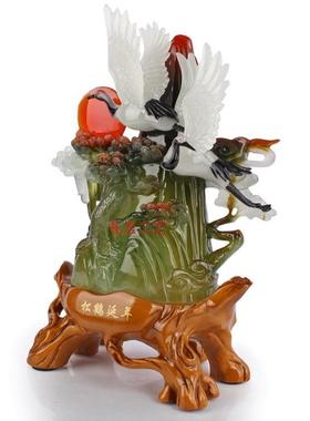 松鹤延年贺寿创意生日礼物工艺品