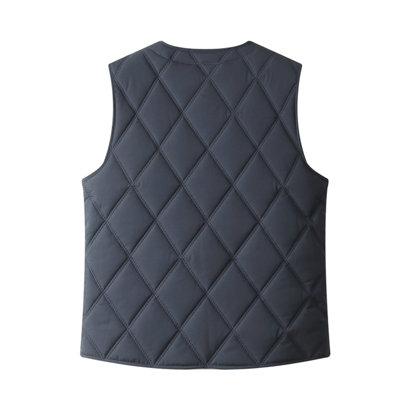 羽绒棉马甲男2025冬新款加绒加厚背心中老年内穿防寒保暖爷爷坎肩 - 图0