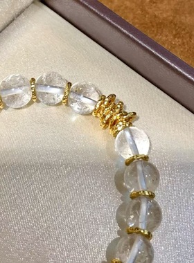 S925纯银白水晶手链女时尚显白高颜值多巴胺少女风小众设计高级