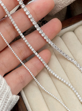 新概念S925纯银满钻手链女 轻奢小众气质ins风闪钻百搭可叠戴手饰