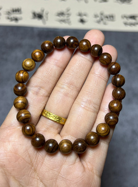 正宗天然加里曼丹老料沉香木手串佛珠单圈檀香木念珠保真招财